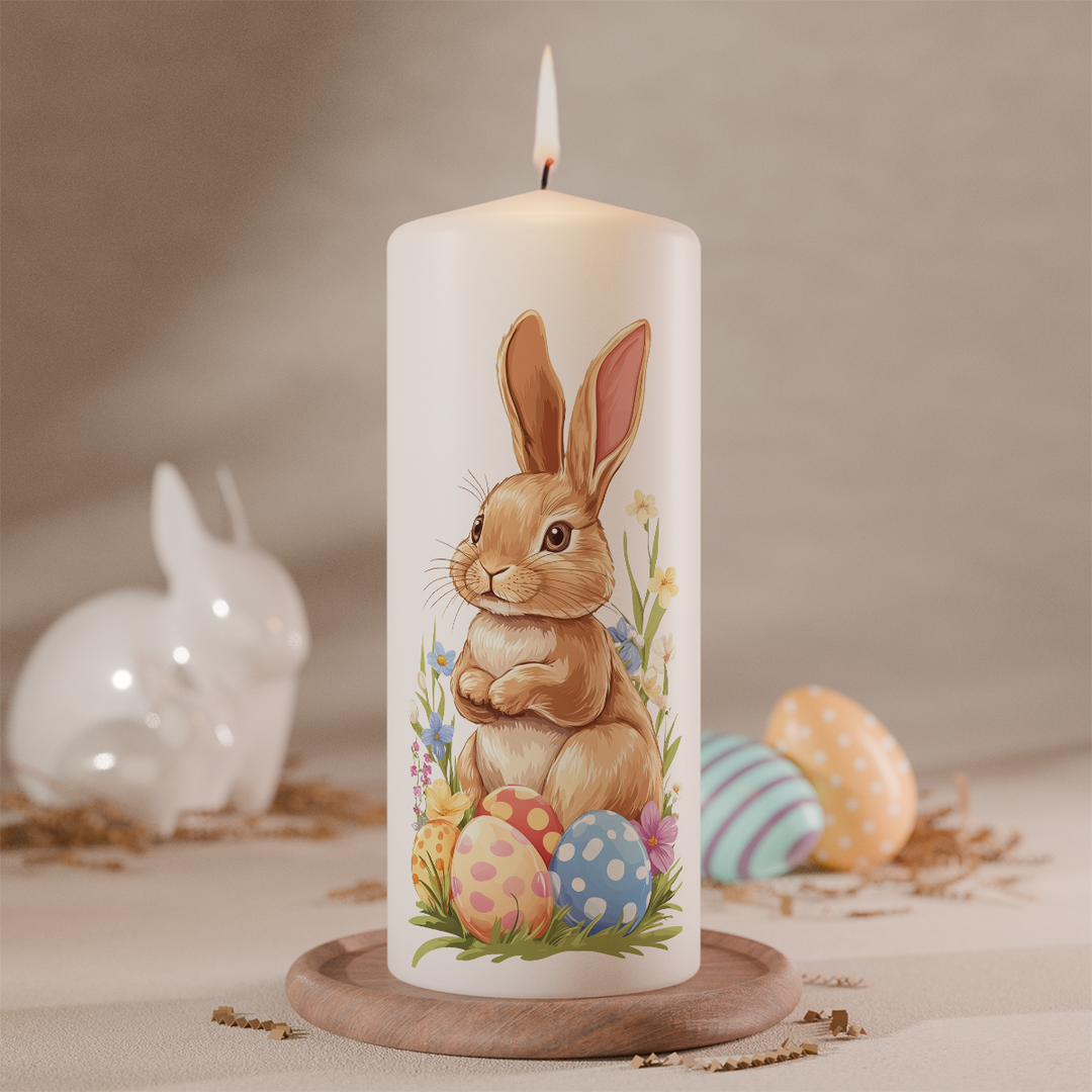 personalisierte osterkerze individuell gestalten mit name datum nachricht ostergeschenk kerze