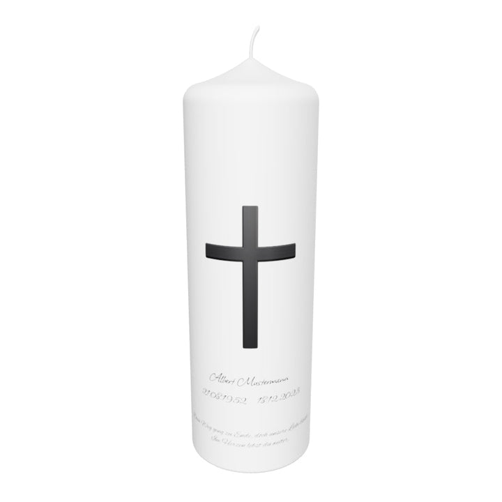 Trauerkerze „Klassisches Kreuz Schwarz“ – schlicht, würdevoll & zeitlos