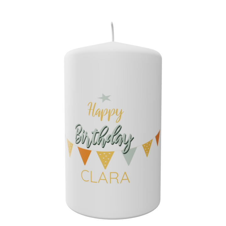 Geburtstagskerze „Wimpelfreude – Clara“