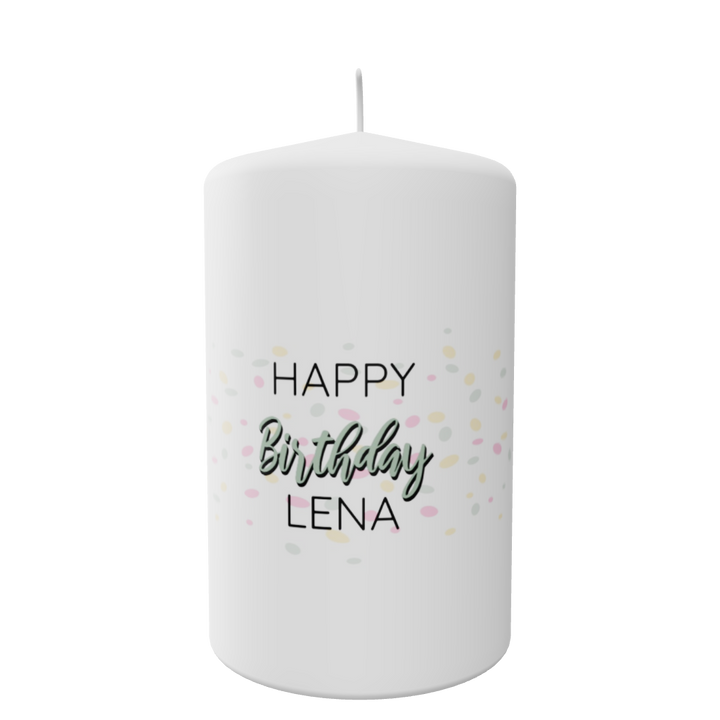 Geburtstagskerze „Konfettigruß – Lena“