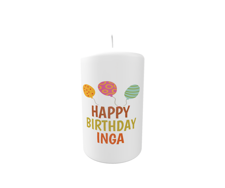 Geburtstagskerze „Luftballonspaß – Inga“