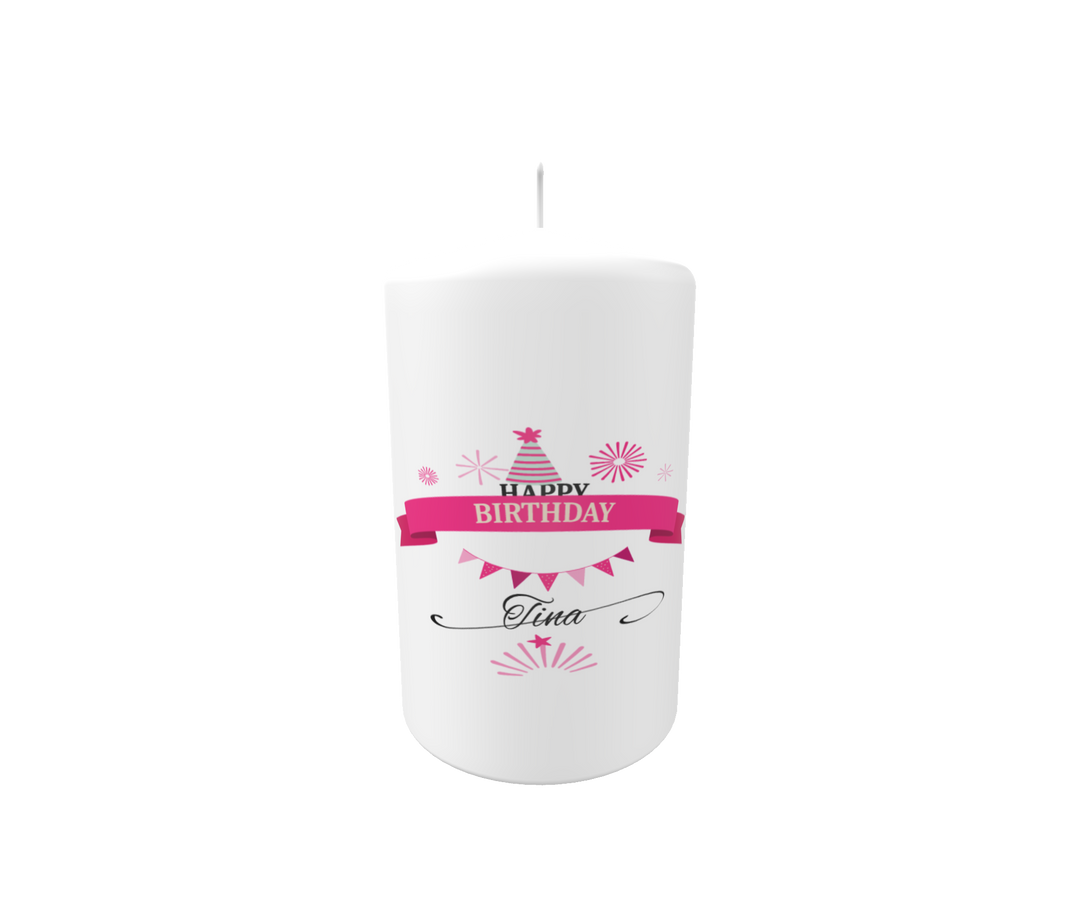 Geburtstagskerze „Pink Party – Tina“