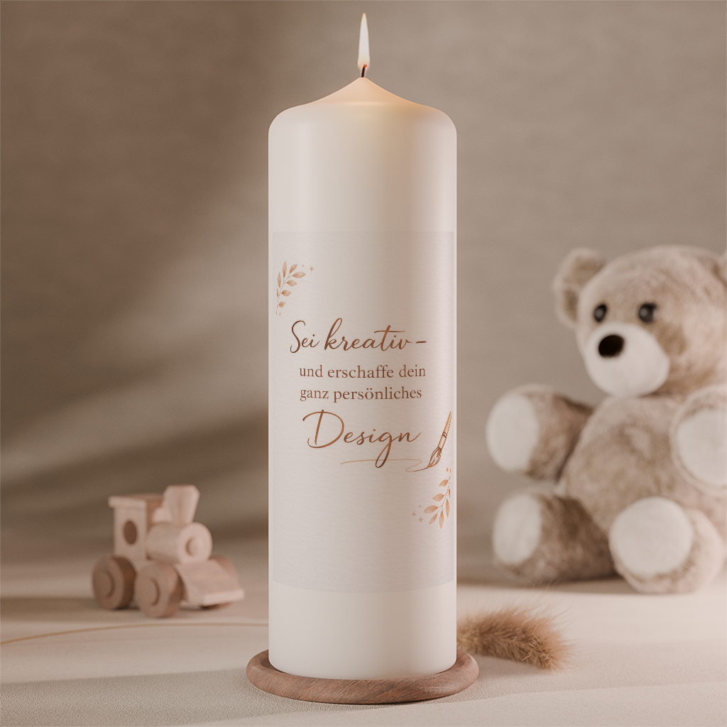 Frei gestaltbare Taufkerze als Basis-Modell zur individuellen Personalisierung