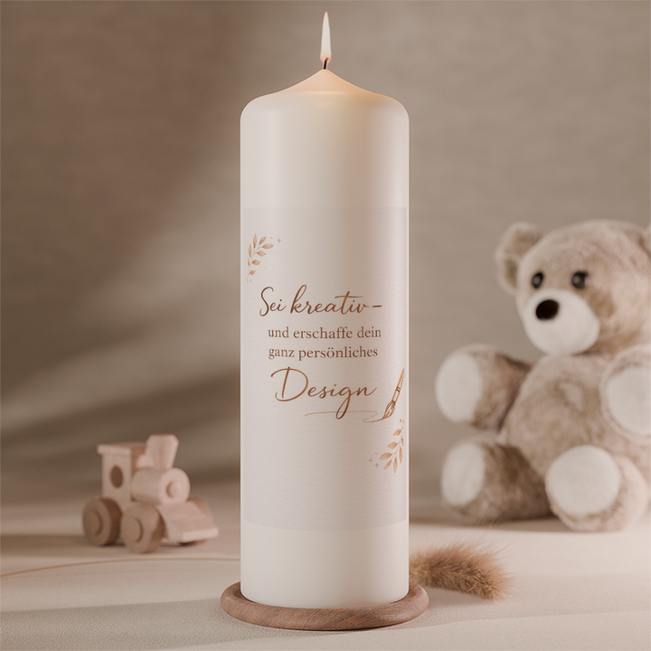 Frei gestaltbare Taufkerze als Basis-Modell zur individuellen Personalisierung