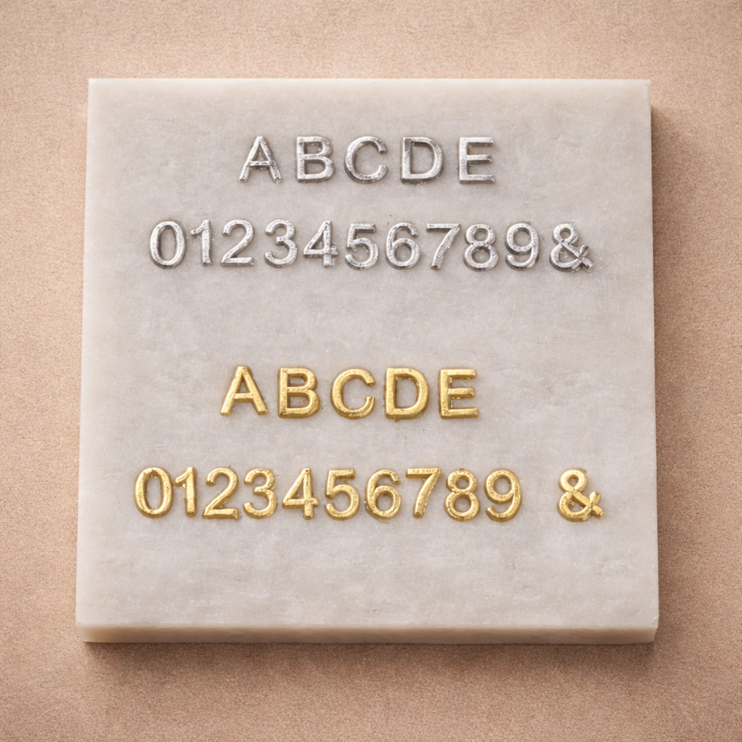 Wachsbuchstaben 8mm in Gold und Silber, Alphabet A–Z und Zahlen 0–9 zur Personalisierung von Kerzen