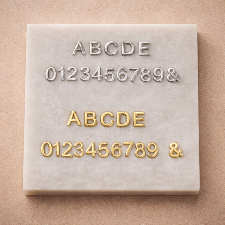 Wachsbuchstaben 8mm in Gold und Silber, Alphabet A–Z und Zahlen 0–9 zur Personalisierung von Kerzen